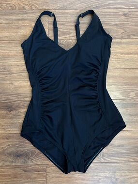 Gabar Black Ruched One Piece Swimsuit